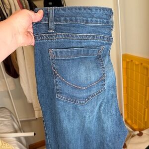 Code Bleu Women's Blue Straight-Leg Jeans with Contrast Stitching